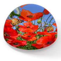 Poppy Field and Butterflies Paperweight