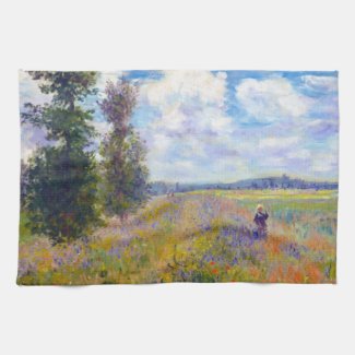Poppy Field, Argenteuil, 1875 Claude Monet Hand Towel