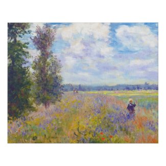 Poppy Field Argenteuil Claude Monet vibrant art Faux Canvas Print