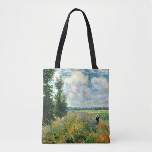 Poppy Field Argenteuil _ Fine art by Claude Monet Tote Bag