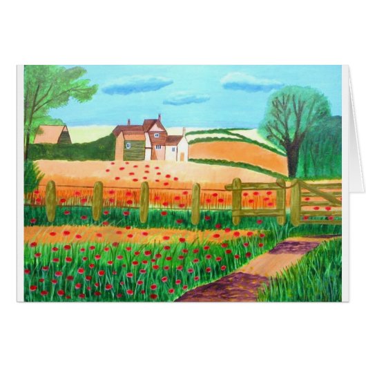 poppy field birthday card  (Front Horizontal)