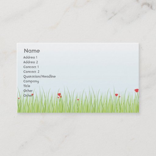 Customizable Poppy Field - Business Business Card Templates