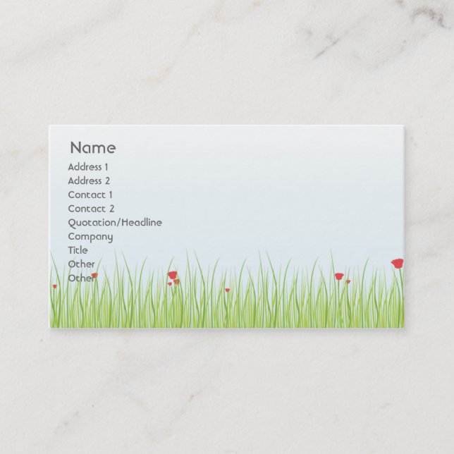 Poppy Field - Business Business Card (Front)