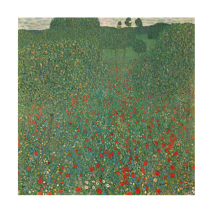 Poppy Field by Gustav Klimt, Vintage Art Nouveau
