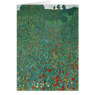 Poppy Field by Gustav Klimt, Vintage Art Nouveau Cards