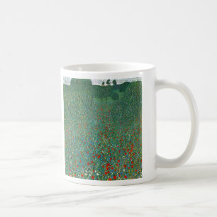 Poppy Field by Gustav Klimt, Vintage Art Nouveau Coffee Mug