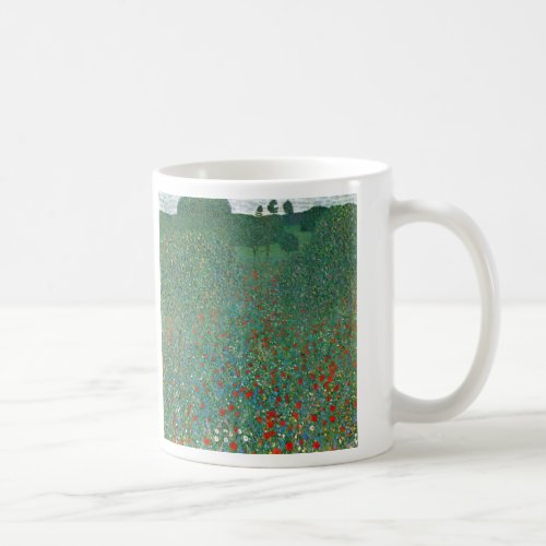 Poppy Field by Gustav Klimt Vintage Art Nouveau Coffee Mug