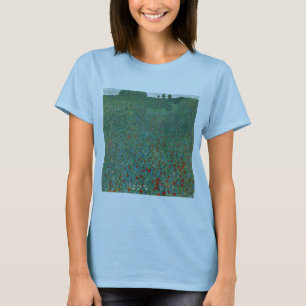 Poppy Field by Gustav Klimt, Vintage Art Nouveau T-Shirt