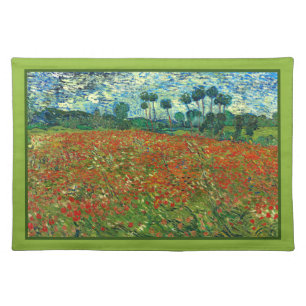 Poppy Field by Vincent Van Gogh  Cloth Placemat