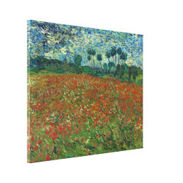 Poppy field by Vincent van Gogh Fine Art Canvas Print