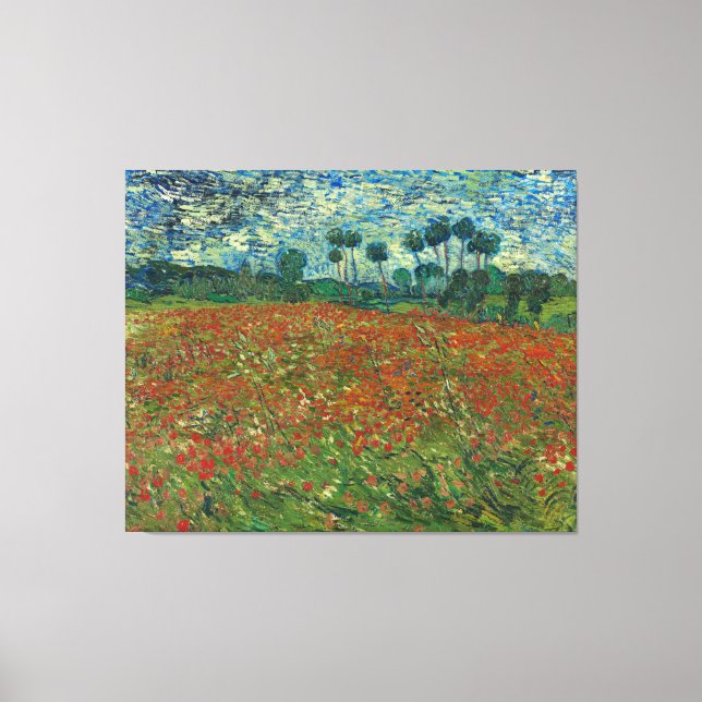Poppy field by Vincent van Gogh Fine Art Canvas Print (Front)