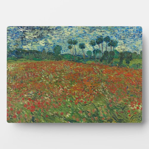 Poppy field by Vincent van Gogh Fine Art Plaque