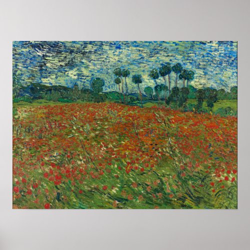 Poppy field by Vincent van Gogh Fine Art Poster