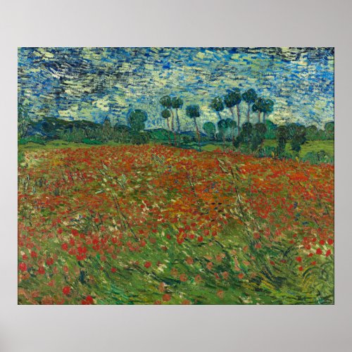 Poppy field by Vincent van Gogh Fine Art Poster