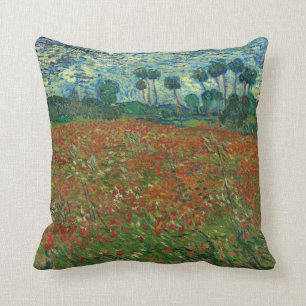 Poppy field by Vincent van Gogh Fine Art Throw Pillow