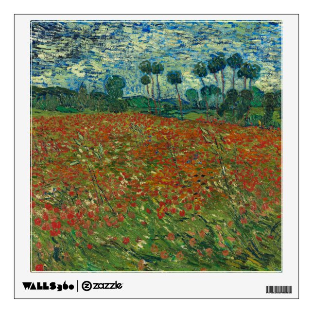 Poppy field by Vincent van Gogh Fine Art Wall Decal (Front)