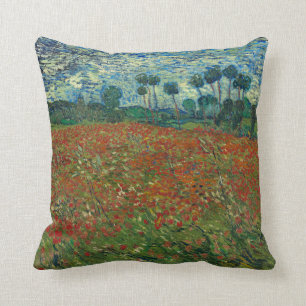 Poppy Field by Vincent Van Gogh Throw Pillow