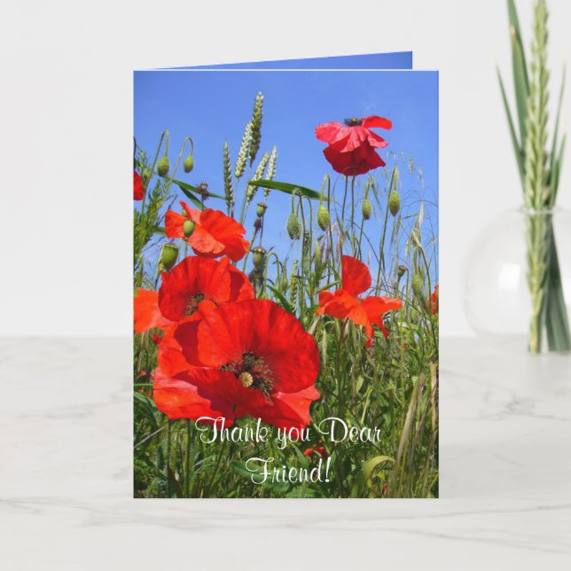 POPPY FIELD  ~ Card  for Friends (Front)