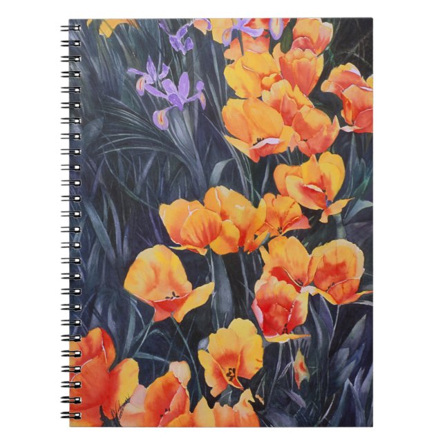 Poppy Field Colorful Impressionistic Painting Notebook (Front)