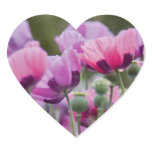 Poppy Field Heart Sticker