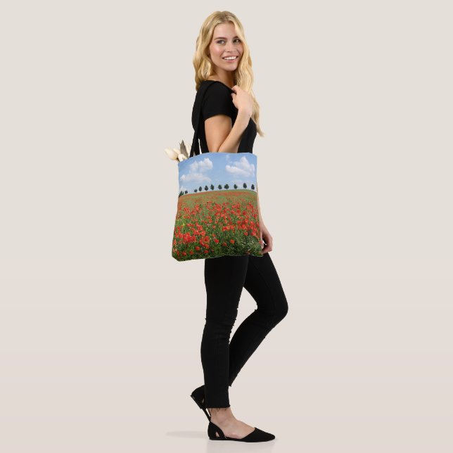 Poppy Field in Bloom Tote Bag (On Model)