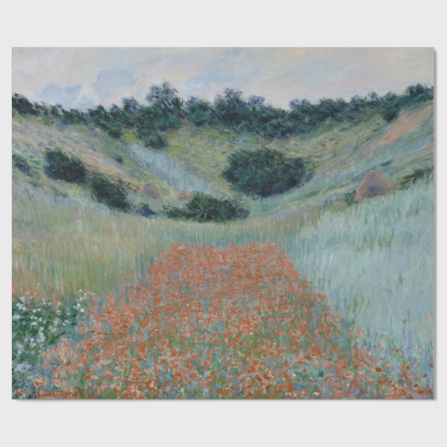 Poppy Field in Hollow Near Giverny Monet Wrapping Paper (Flat)