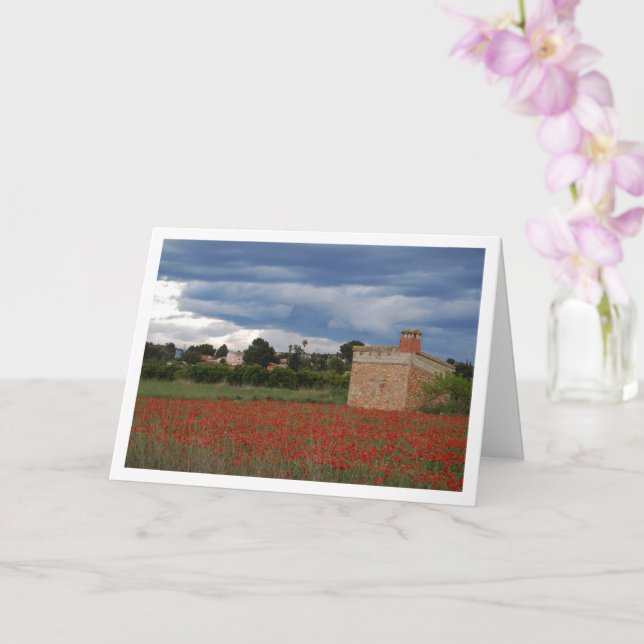 Poppy Field Landscape Card (Orchid)