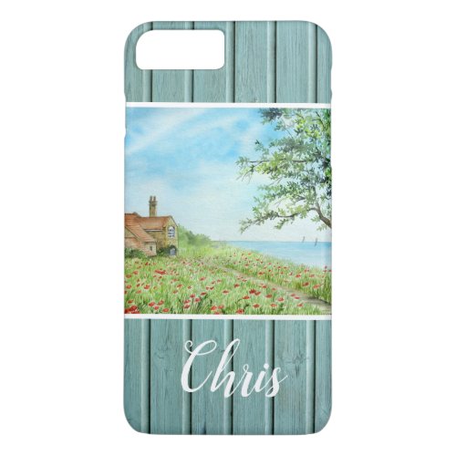Poppy Field Landscape Watercolor Painting iPhone 8 Plus7 Plus Case