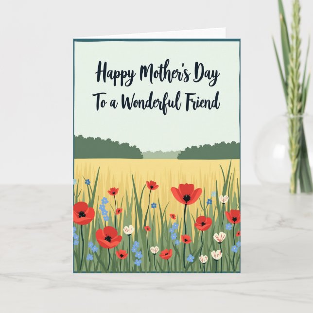 Poppy Field Mothers Day Friend Card (Front)