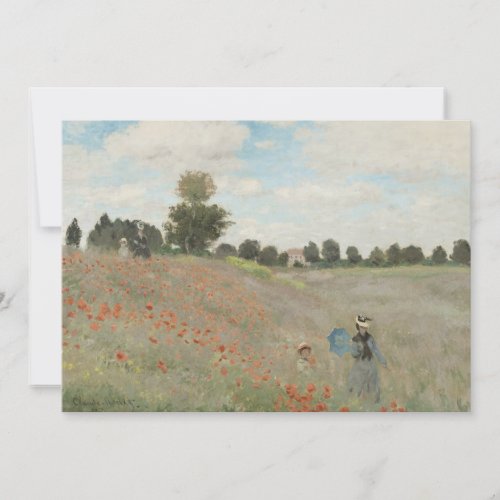 Poppy Field Near Argenteuil by Claude Monet Invitation