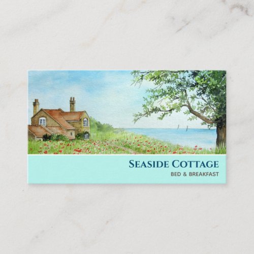 Poppy Field North Yorkshire Watercolor Painting Business Card