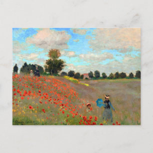 Poppy Field painting by Claude Monet (1873) Postcard
