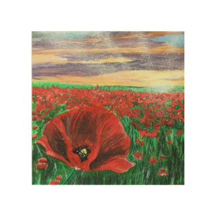 Poppy Field SF Wood Wall Art