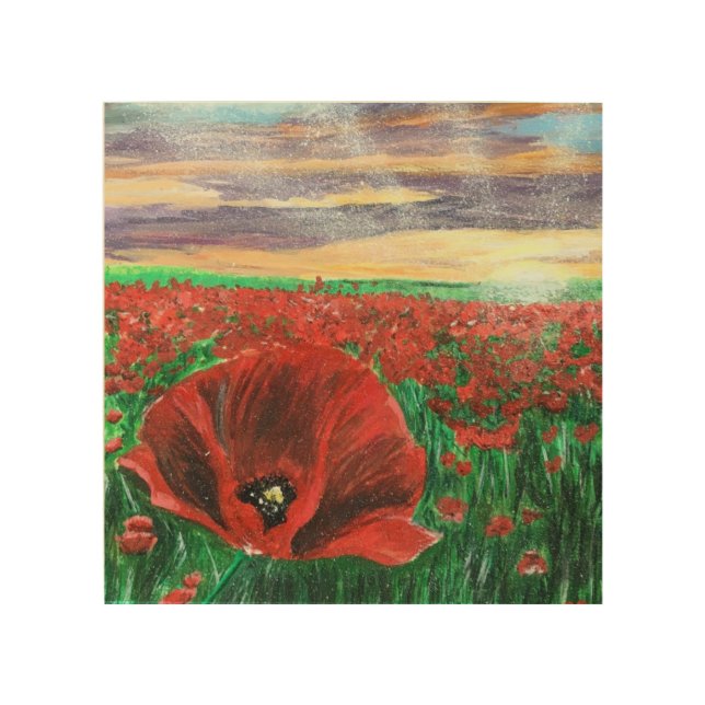Poppy Field SF Wood Wall Art (Front)
