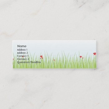 Poppy Field - Skinny Mini Business Card by ZazzleProfileCards at Zazzle