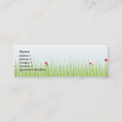 Customizable Poppy Field - Skinny Business Cards