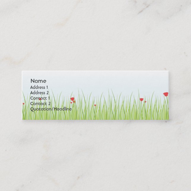 Poppy Field - Skinny Mini Business Card (Front)