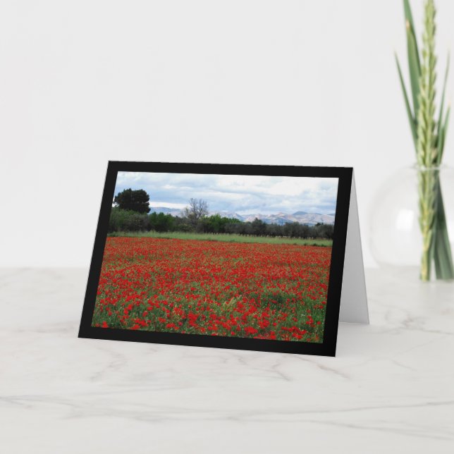 Poppy Field Tree Line Card (Front)