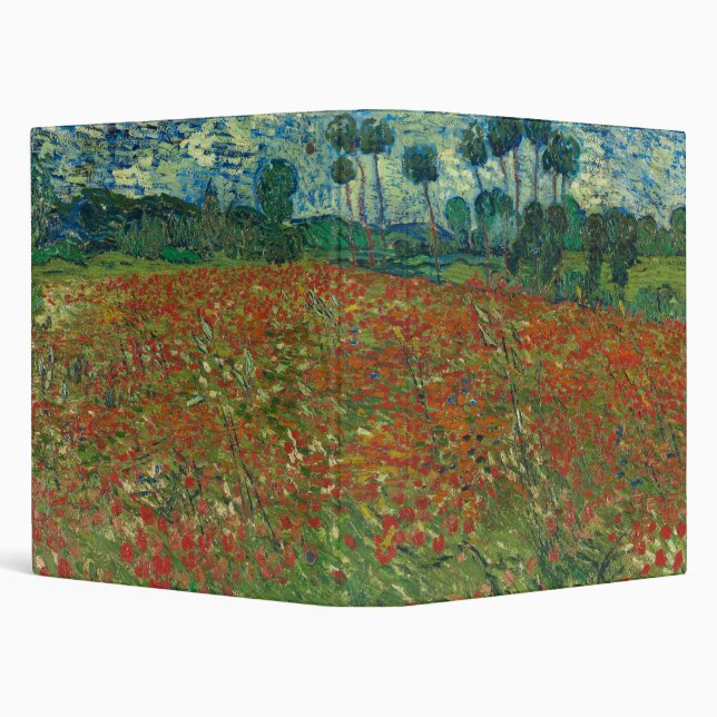 Poppy Field - Vincent van Gogh 3 Ring Binder (Background)