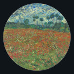 Poppy Field - Vincent van Gogh Classic Round Sticker<br><div class="desc">Poppy Field - Vincent van Gogh</div>