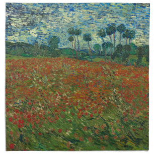 Poppy Field - Vincent van Gogh Cloth Napkin