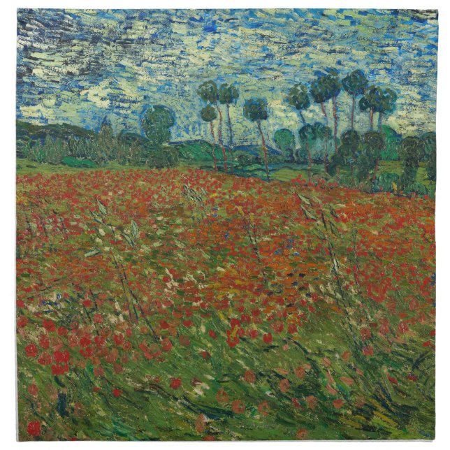 Poppy Field - Vincent van Gogh Cloth Napkin (Front)