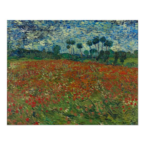 Poppy Field Vincent Van Gogh Glossy Poster