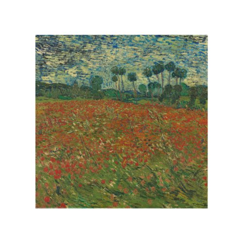 Poppy Field _ Vincent van Gogh Wood Wall Art