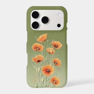 Poppy Field Watercolor Olive iPhone Case