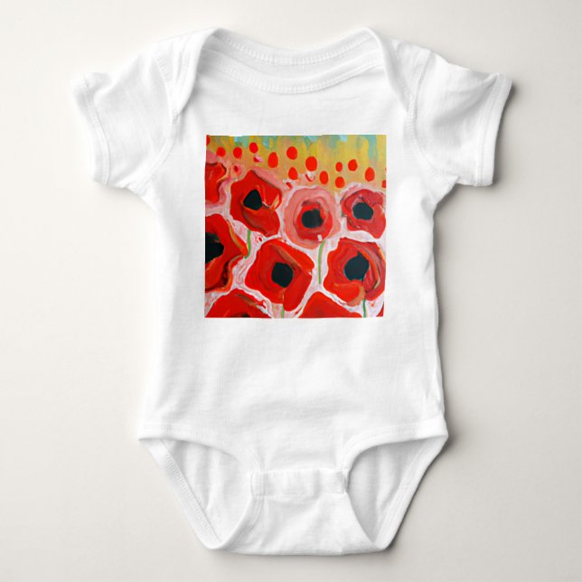 Poppy Fields Baby Bodysuit (Front)