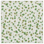 Poppy Fields Green Buds on White Custom Fabric