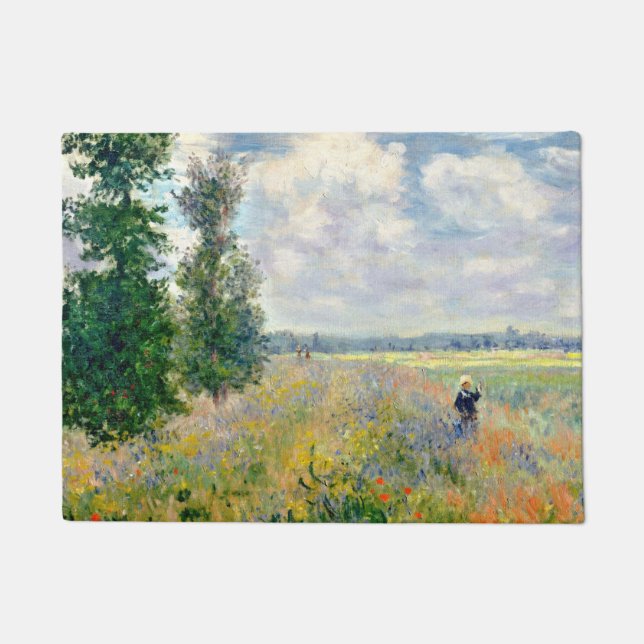 Poppy Fields near Argenteuil by Claude Monet Doormat (Front)