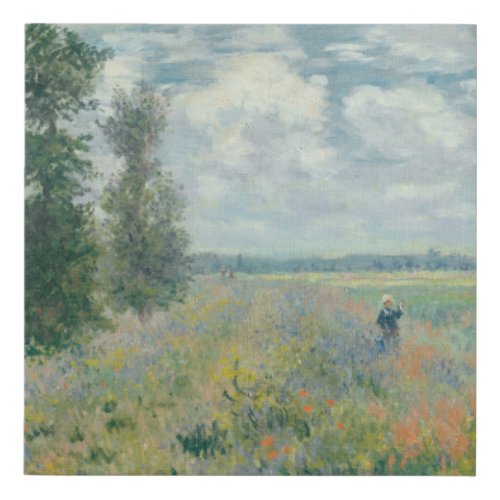 Poppy Fields near Argenteuil by Claude Monet Faux Canvas Print