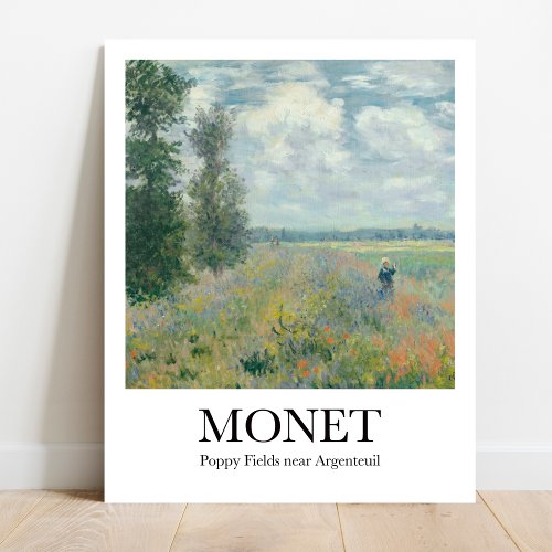 Poppy Fields near Argenteuil by Claude Monet Poster